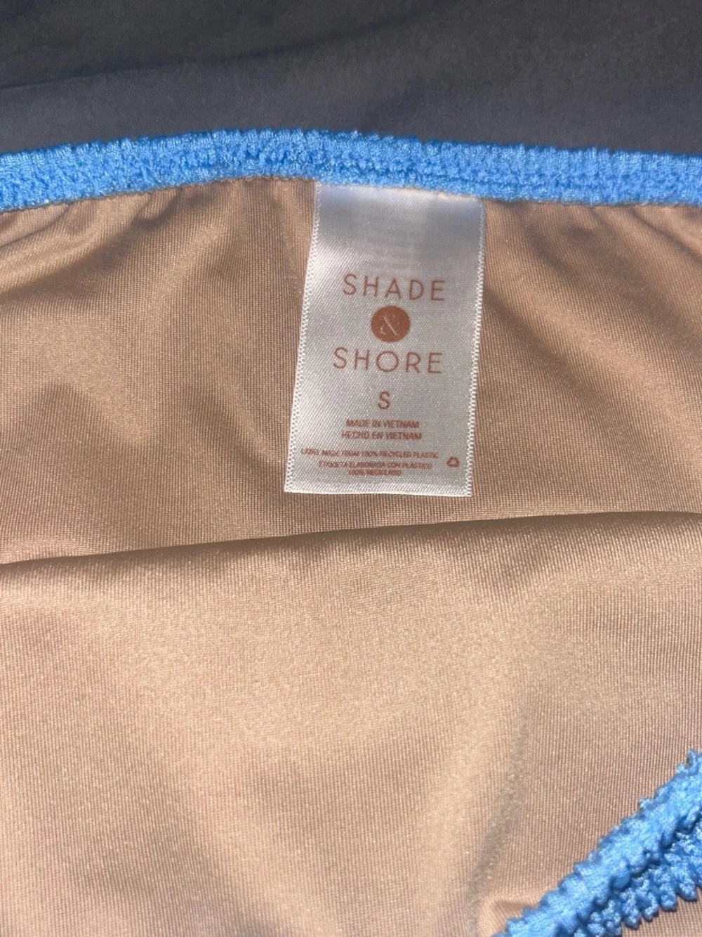 Shade & Shore Bright Blue Textured Bikini Bottoms